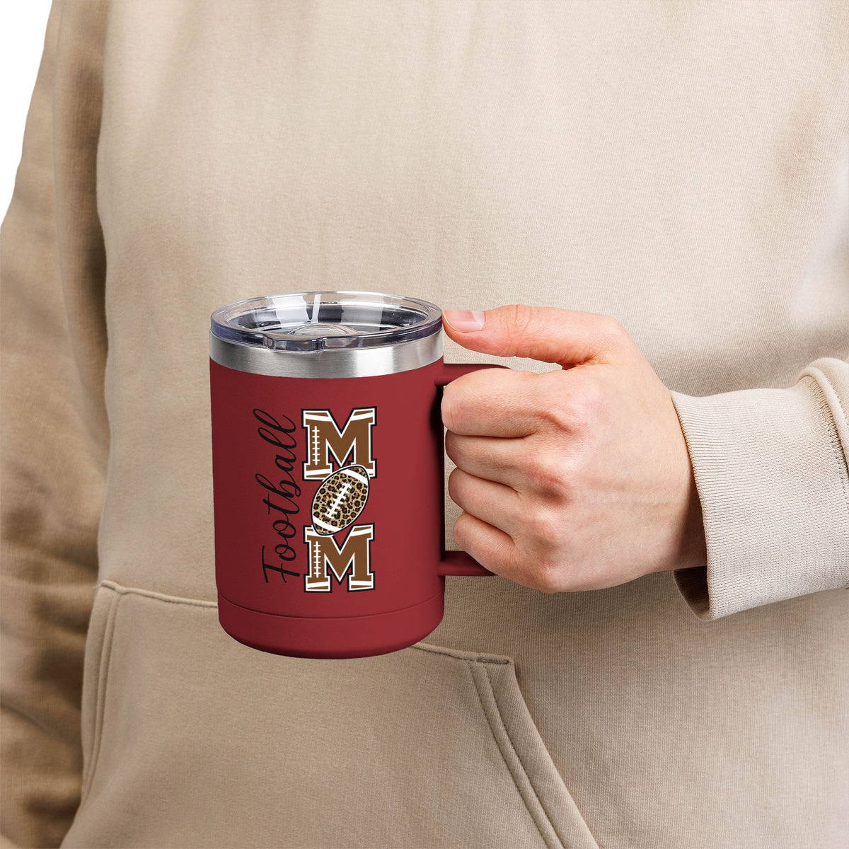 Football Mom 15oz Insulated Tumbler Mug