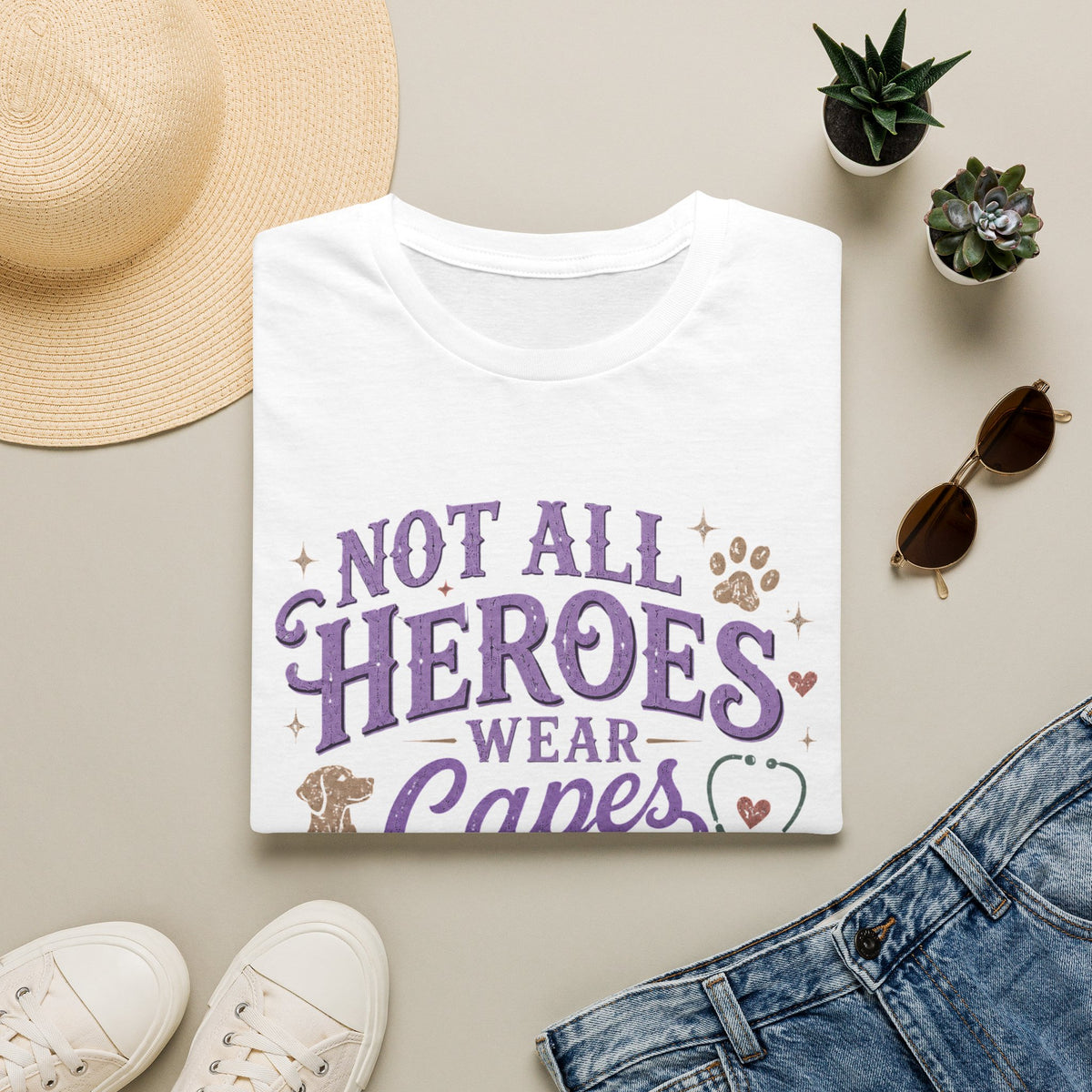 Vet Tech Not All Heroes Wear Capes Some Wear Scrubs Tee