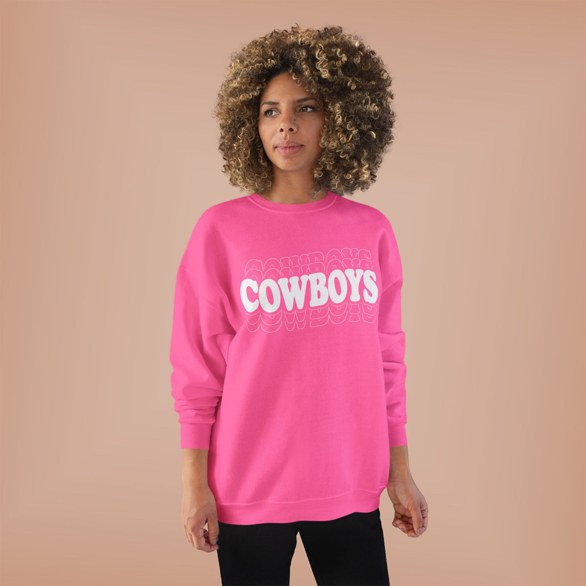 Cowboys Wavy White Crewneck Sweatshirt