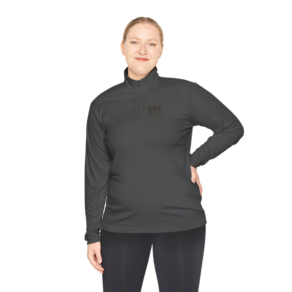 Grit & Grace Turquoise Cross Quarter-Zip Pullover
