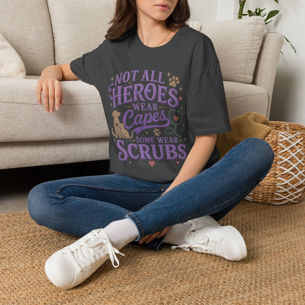 Vet Tech Not All Heroes Wear Capes Some Wear Scrubs Tee