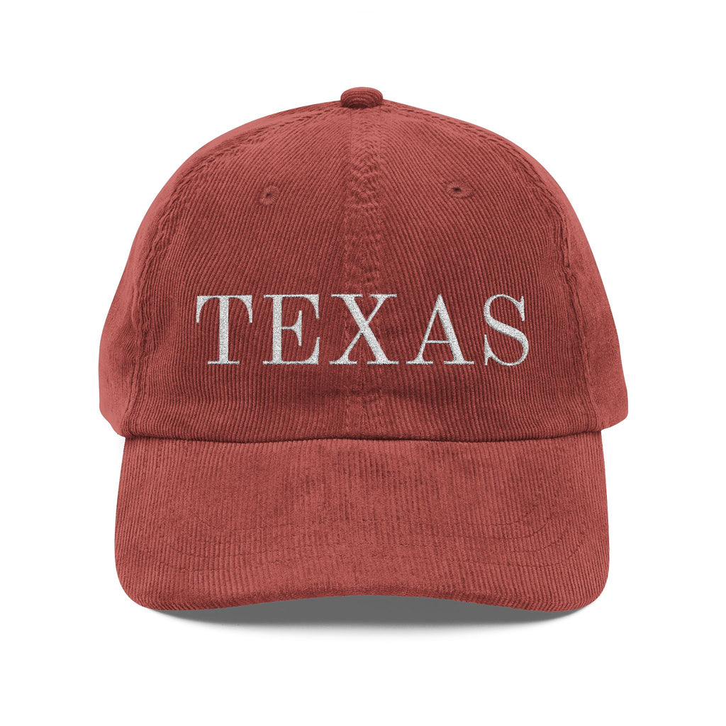 Corduroy Texas Embroidered Hat
