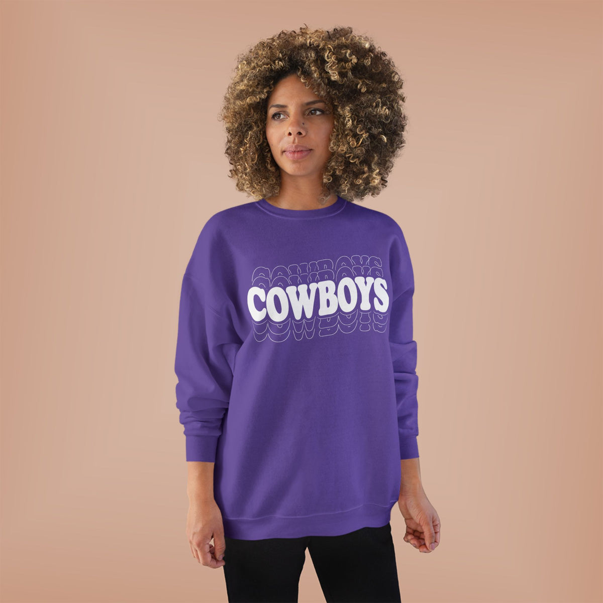 Cowboys Wavy White Crewneck Sweatshirt
