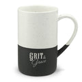 Speckled Ceramic "Grit & Grace" Engraved Rustic Coffee mug