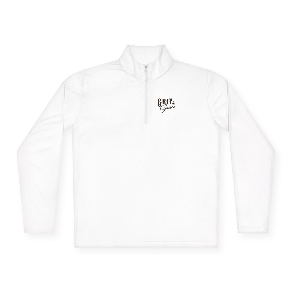 Grit & Grace Turquoise Cross Quarter-Zip Pullover