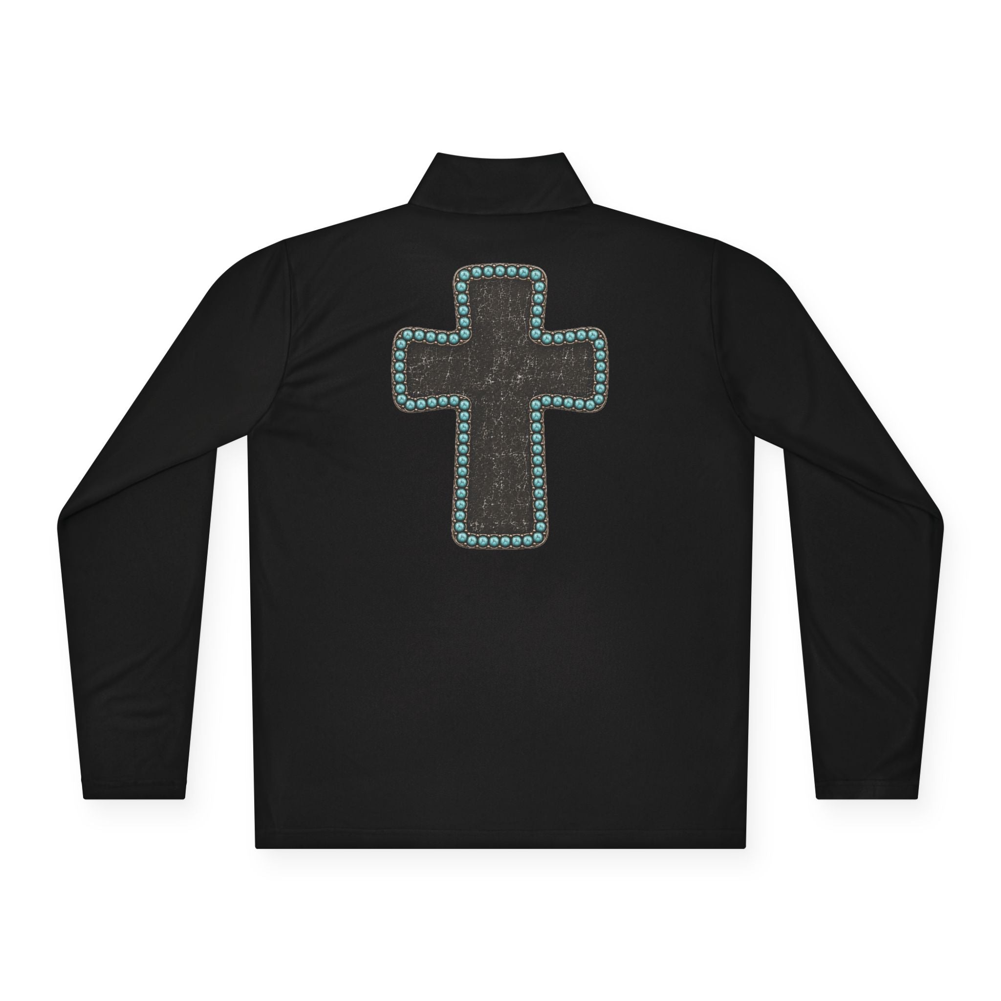 Grit & Grace Turquoise Cross Quarter-Zip Pullover