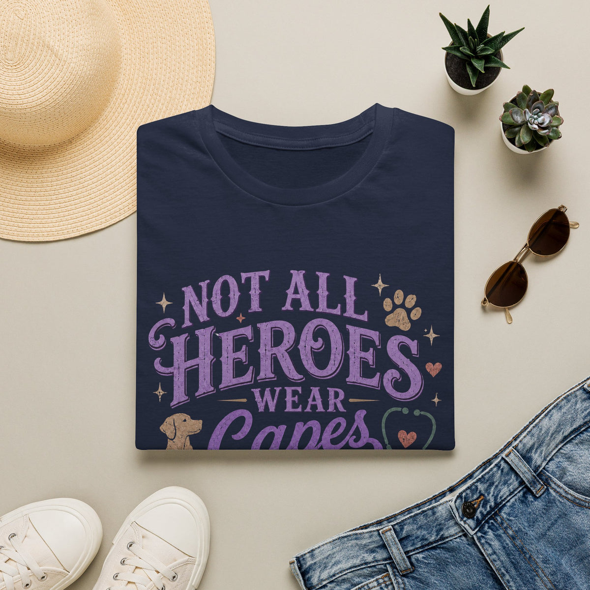 Vet Tech Not All Heroes Wear Capes Some Wear Scrubs Tee