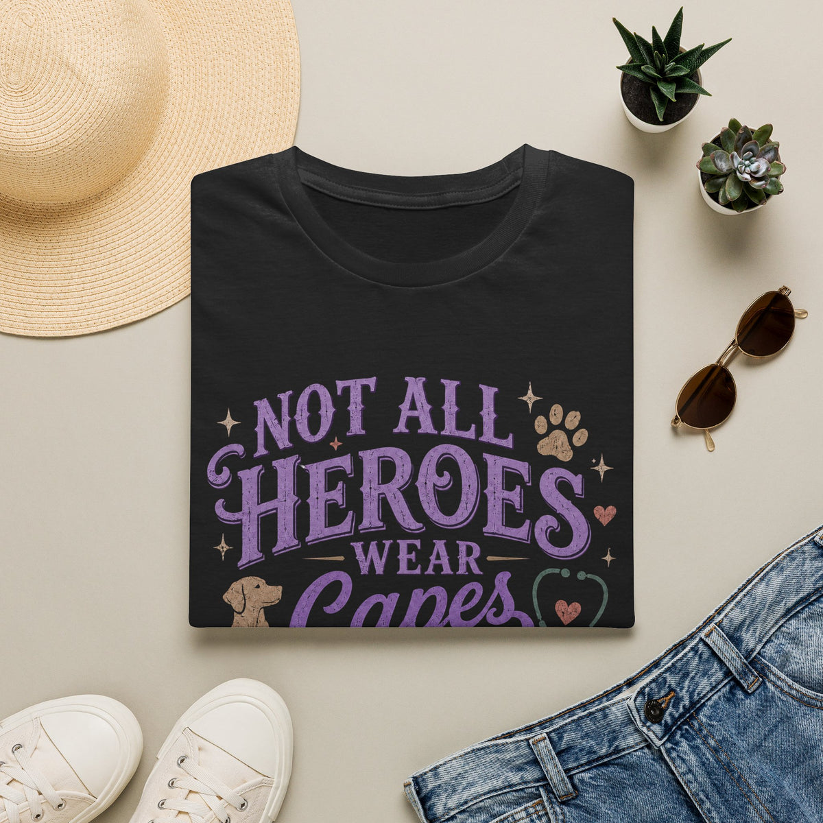 Vet Tech Not All Heroes Wear Capes Some Wear Scrubs Tee