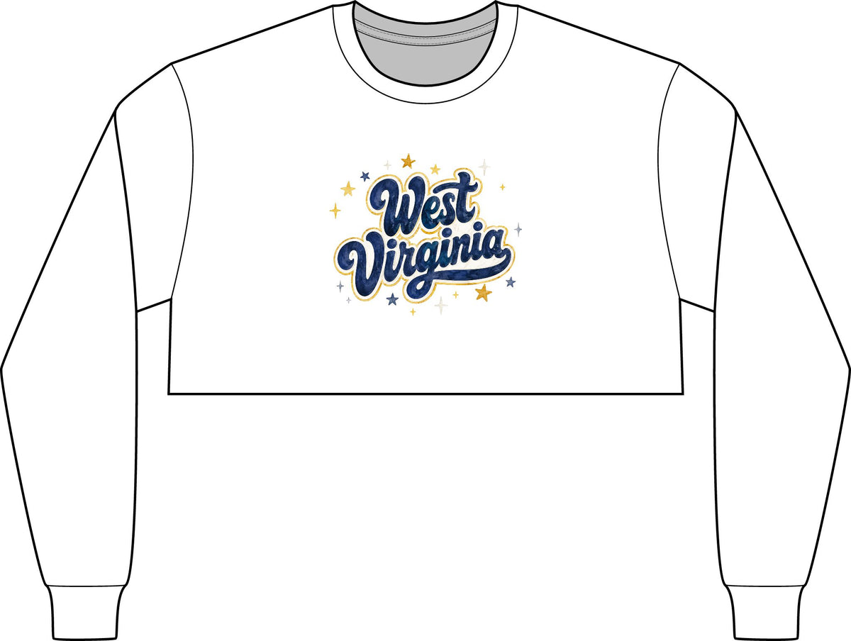 West Virginia Cropped Long Sleeve Tee