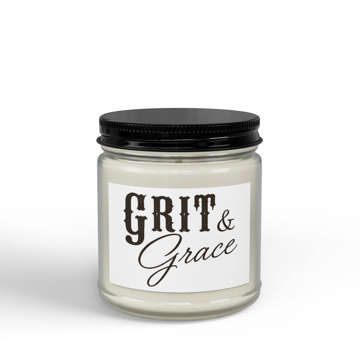 Scented Soy Candle — Grit & Grace Amber Jar (4 oz & 9 oz)