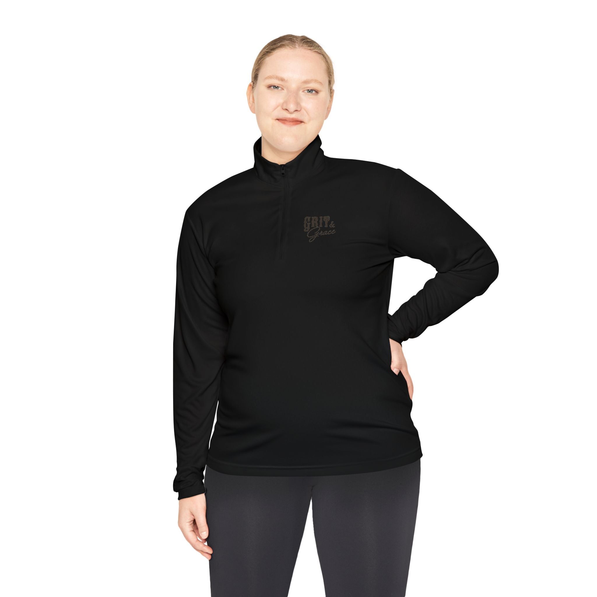 Grit & Grace Turquoise Cross Quarter-Zip Pullover