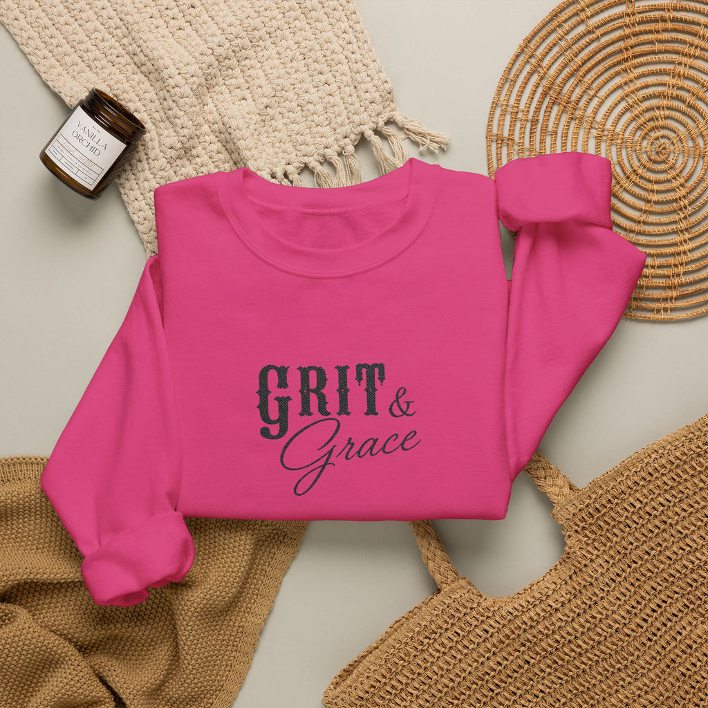 Classic Grit & Grace Embroidered Crewneck Sweatshirt