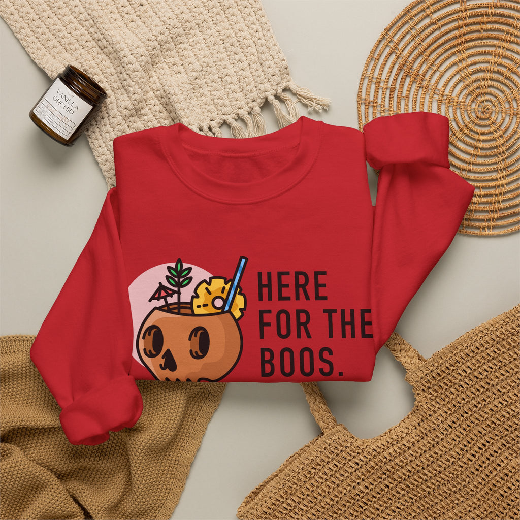 “Here For The Boos” Halloween Crewneck Sweatshirt