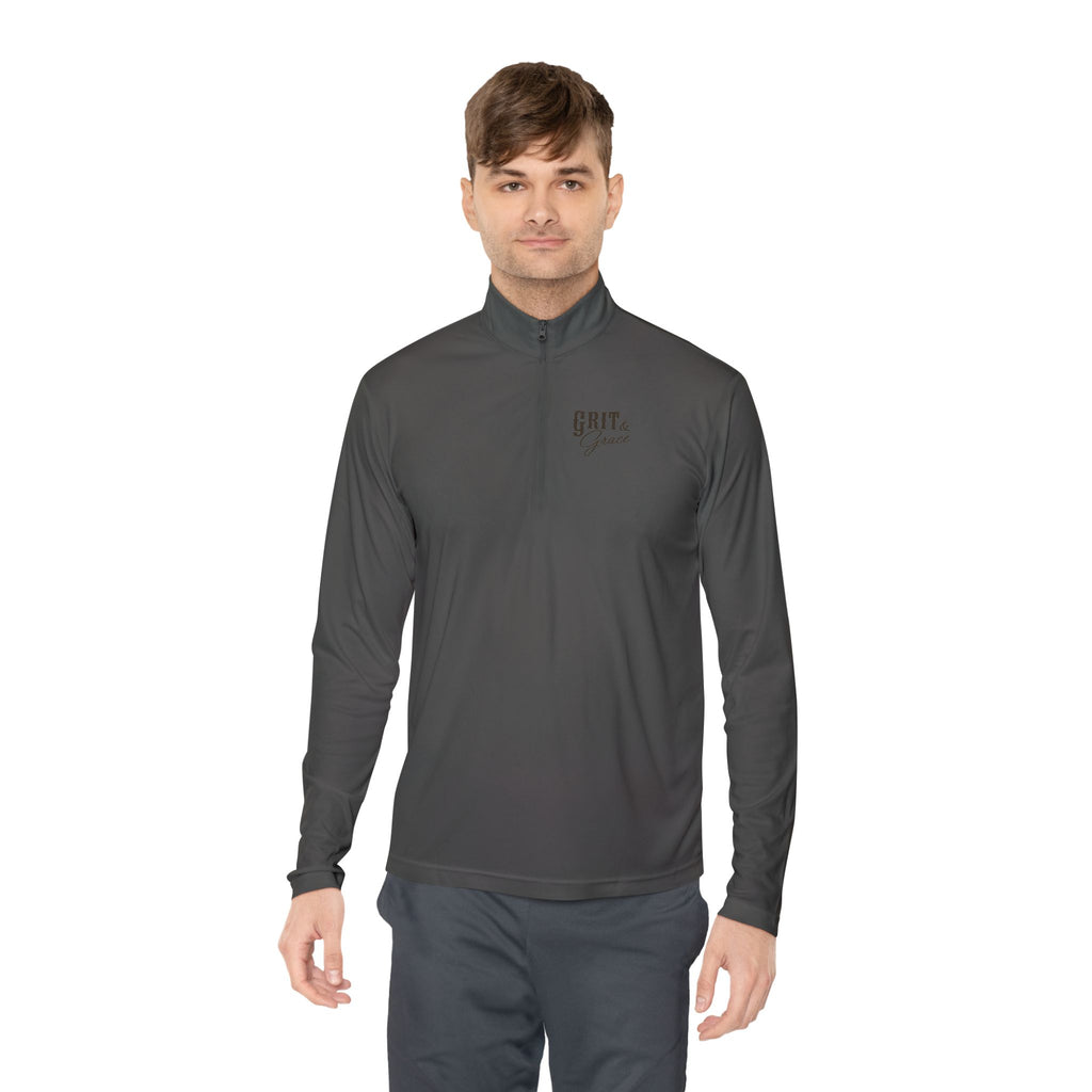 Grit & Grace Turquoise Cross Quarter-Zip Pullover