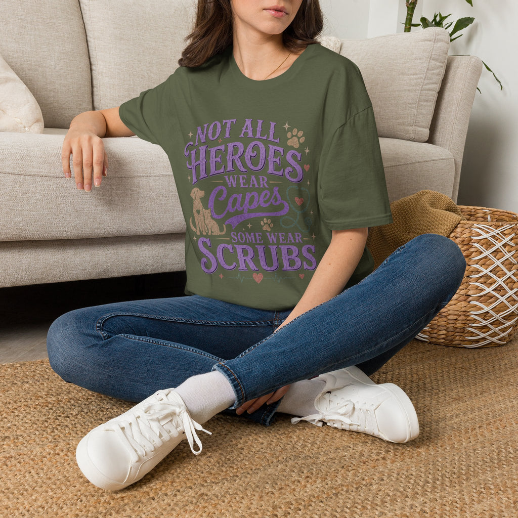 Vet Tech Not All Heroes Wear Capes Some Wear Scrubs Tee