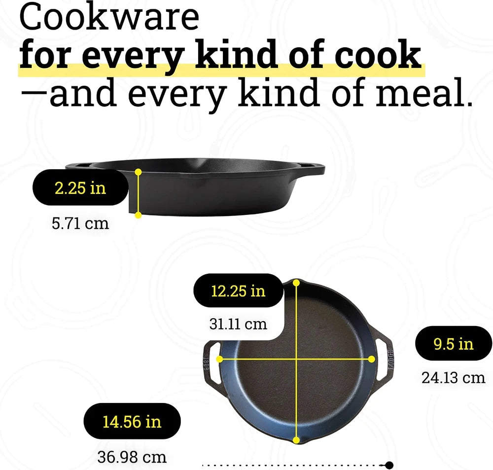 Lodge Cast Iron Dual Handle Pan 12”