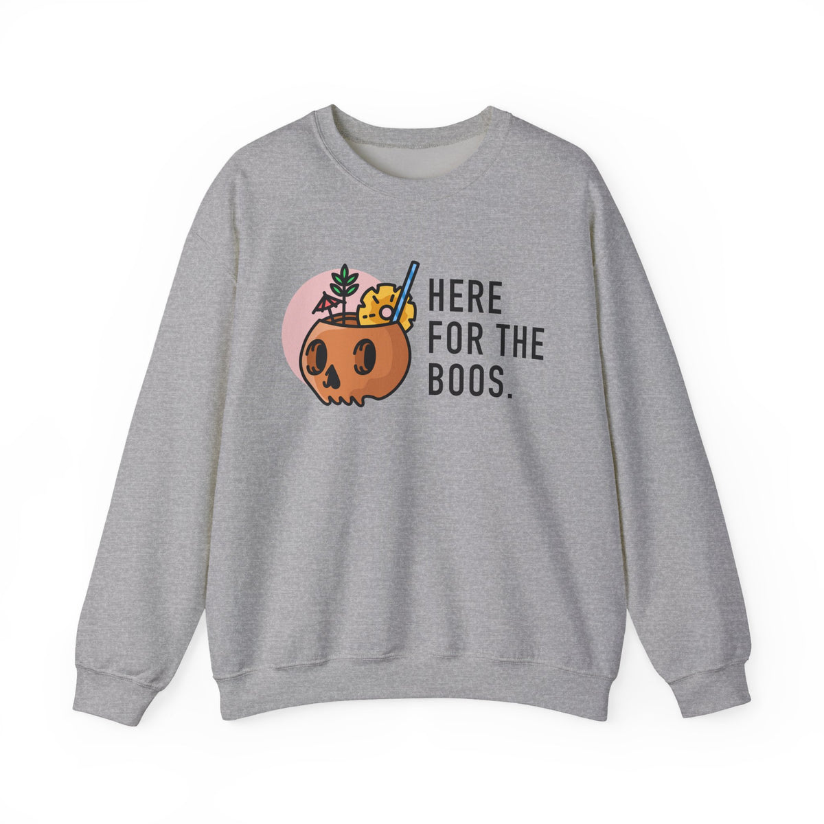 “Here For The Boos” Halloween Crewneck Sweatshirt