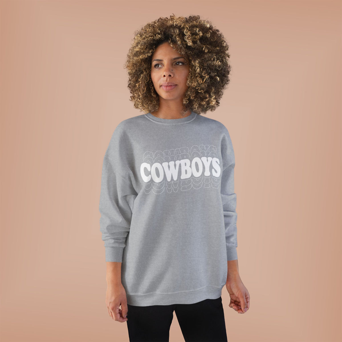 Cowboys Wavy White Crewneck Sweatshirt