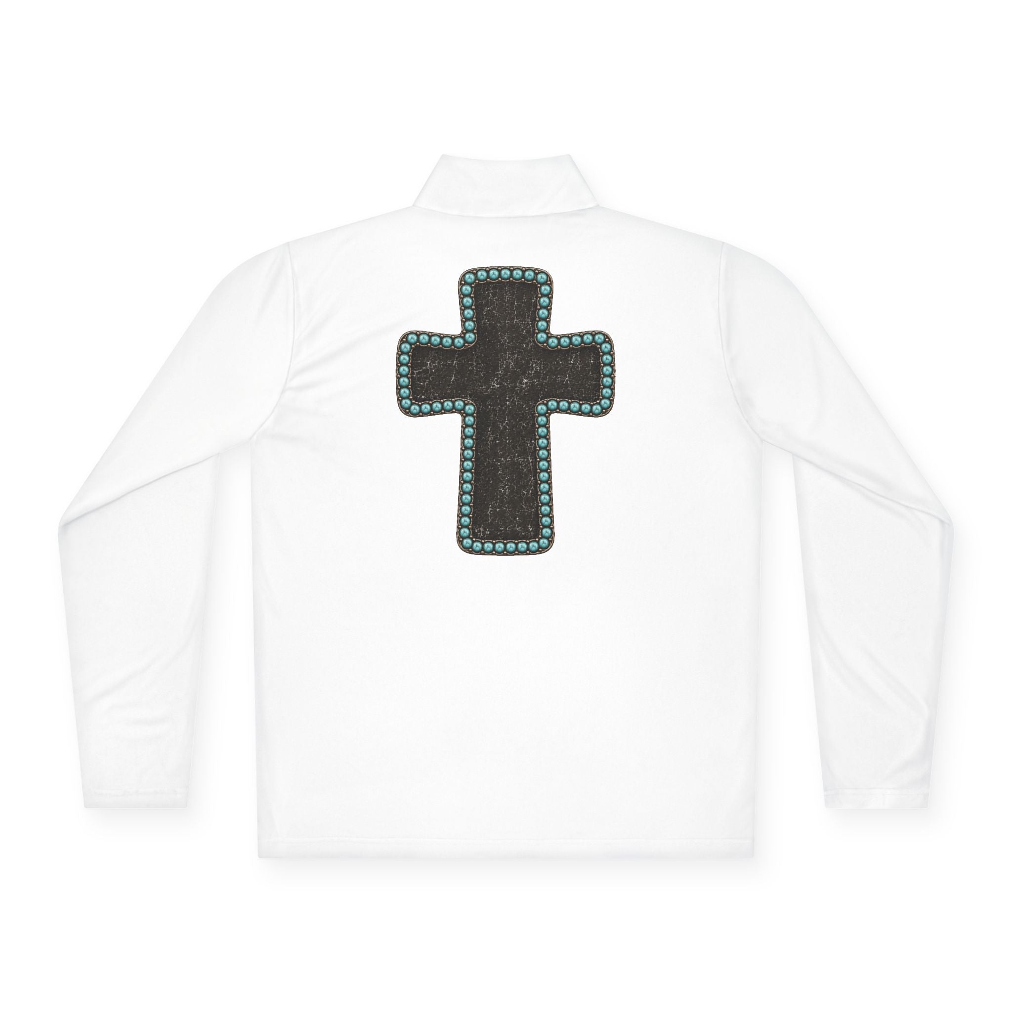 Grit & Grace Turquoise Cross Quarter-Zip Pullover
