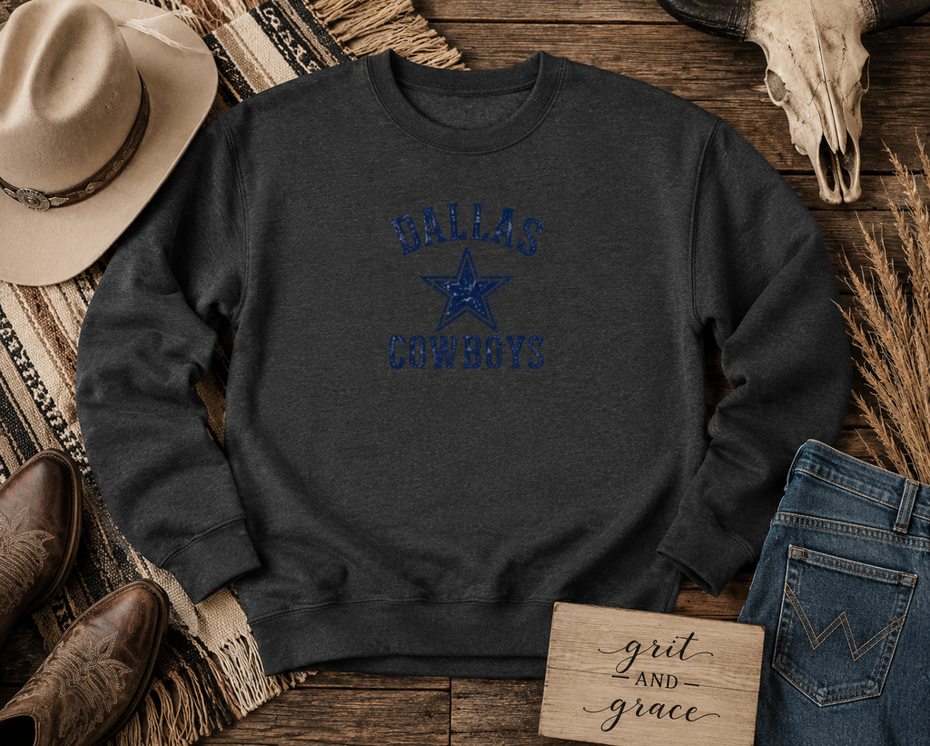 Dallas Cowboys Vintage Star Crewneck Sweatshirt