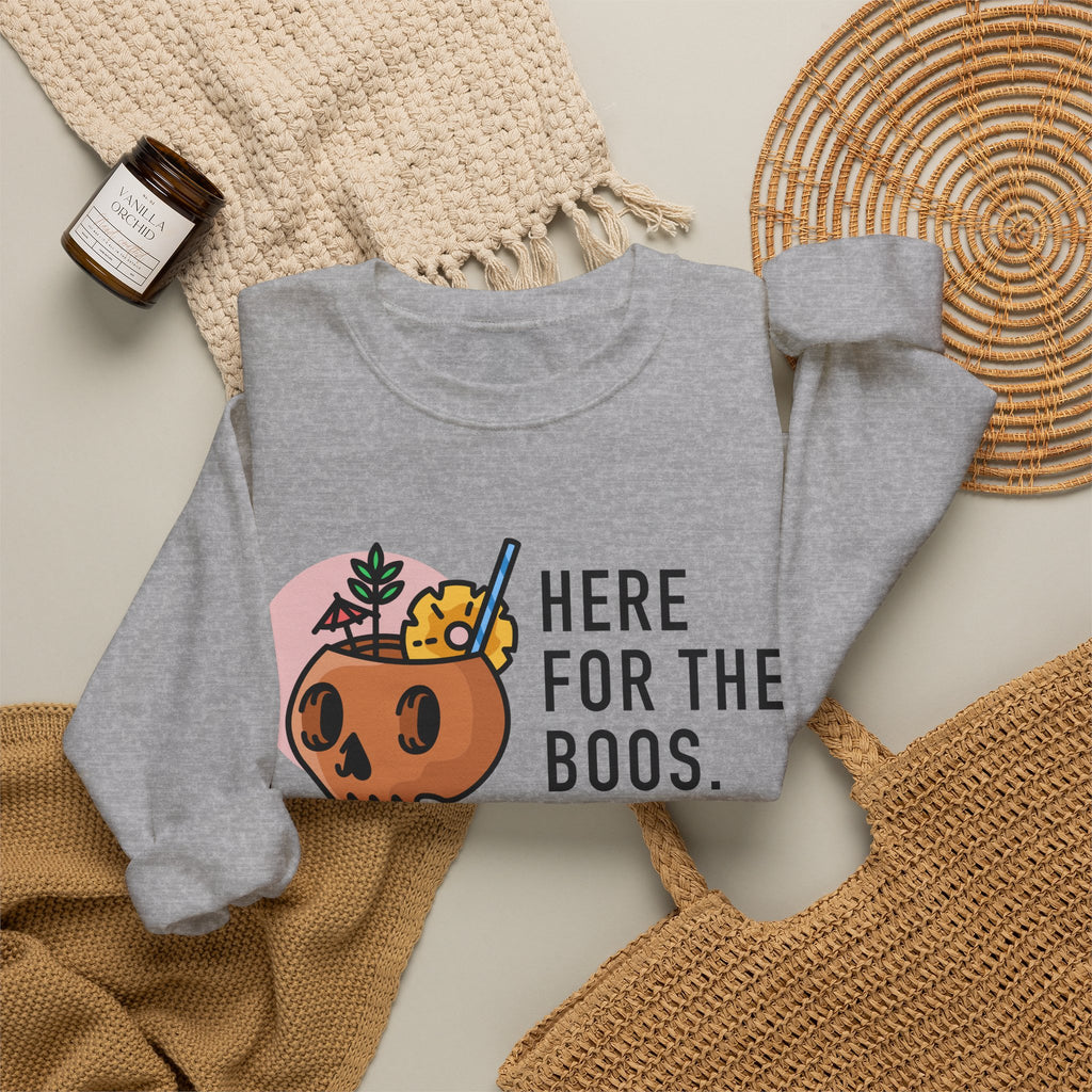 “Here For The Boos” Halloween Crewneck Sweatshirt