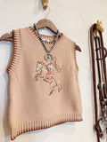 Embroidered Roping Cowboy Sweater Vest