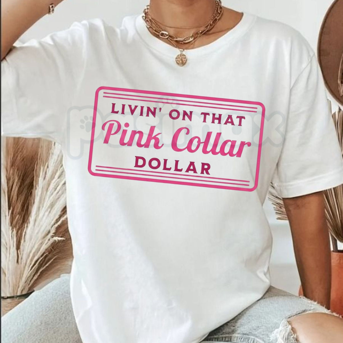 "Pink Collar Dollar" Retro Tee