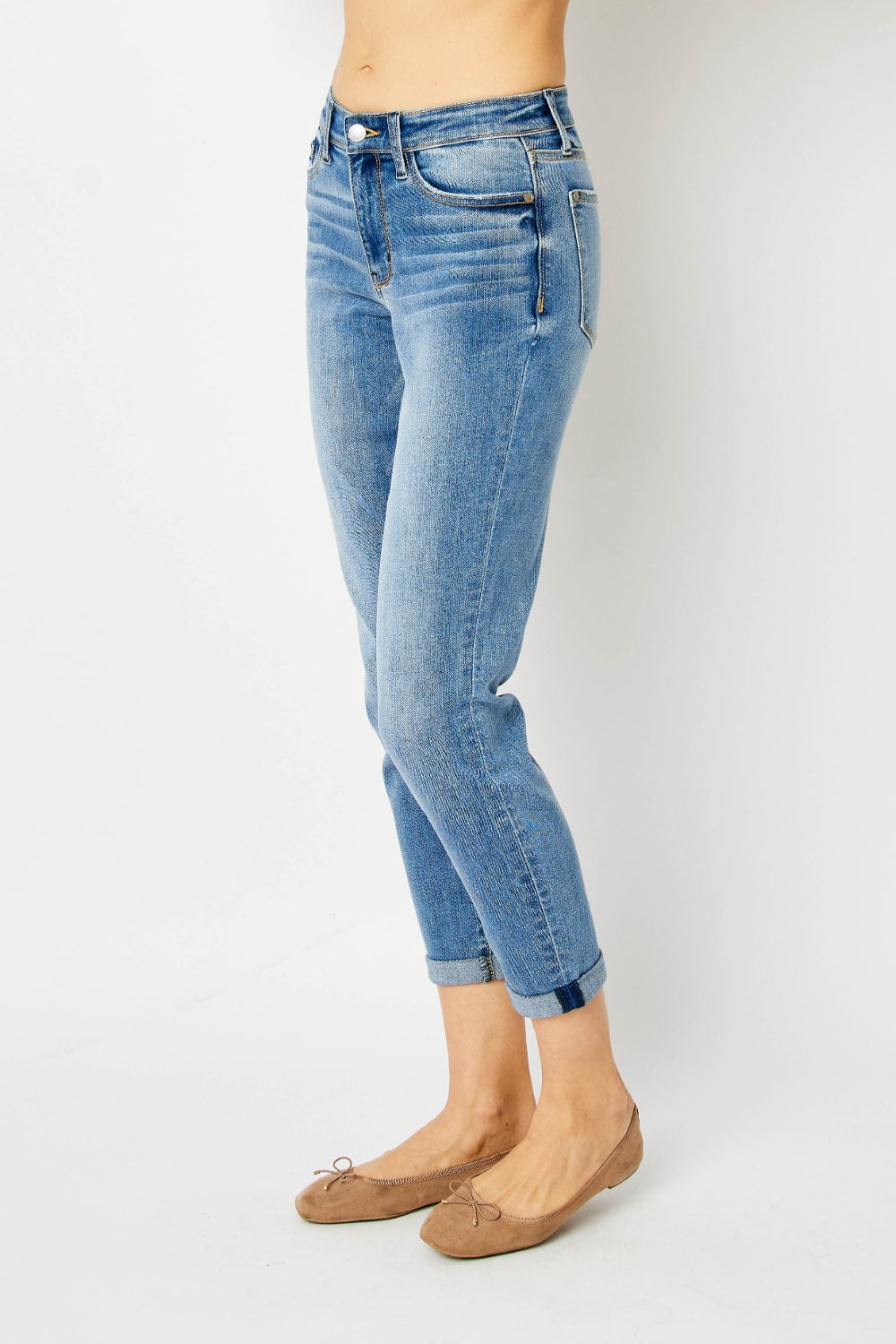 Judy Blue Worn West Cuff Jeans