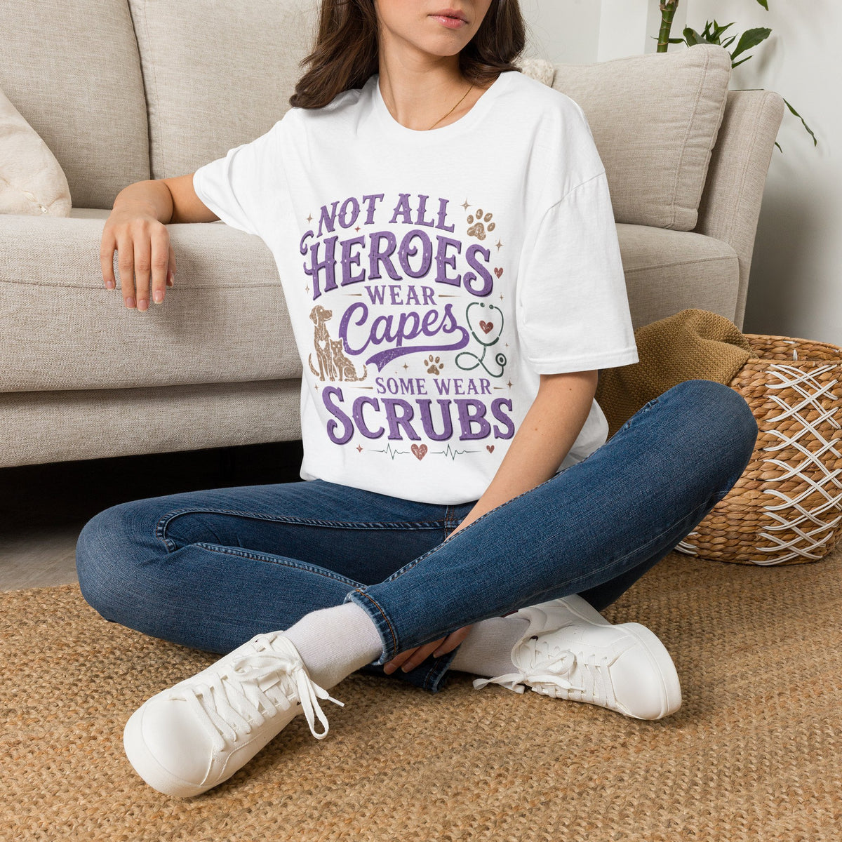 Vet Tech Not All Heroes Wear Capes Some Wear Scrubs Tee