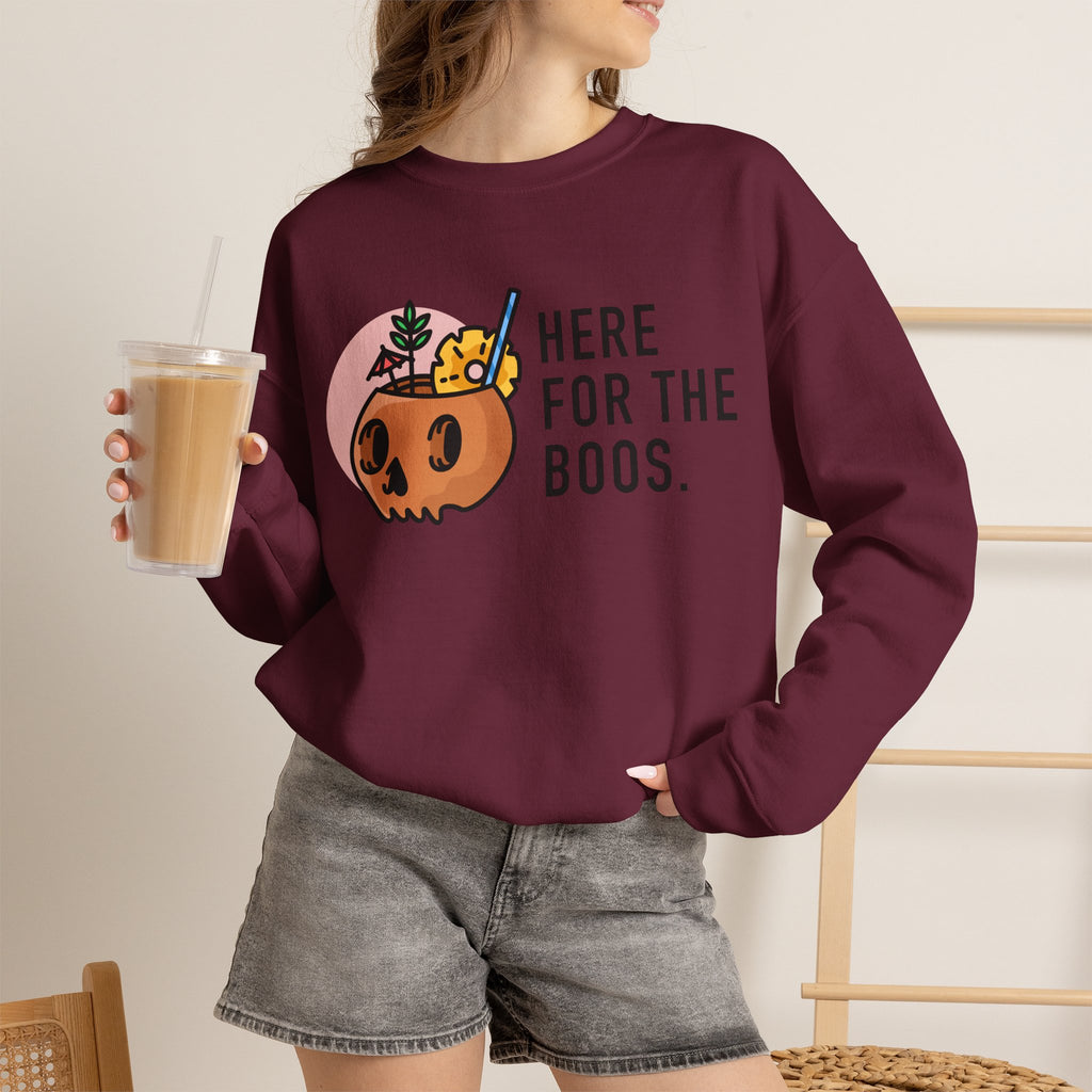 “Here For The Boos” Halloween Crewneck Sweatshirt