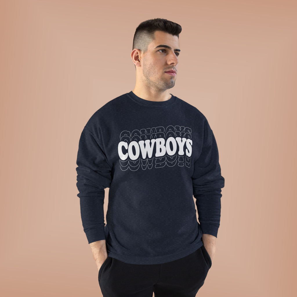 Cowboys Wavy White Crewneck Sweatshirt