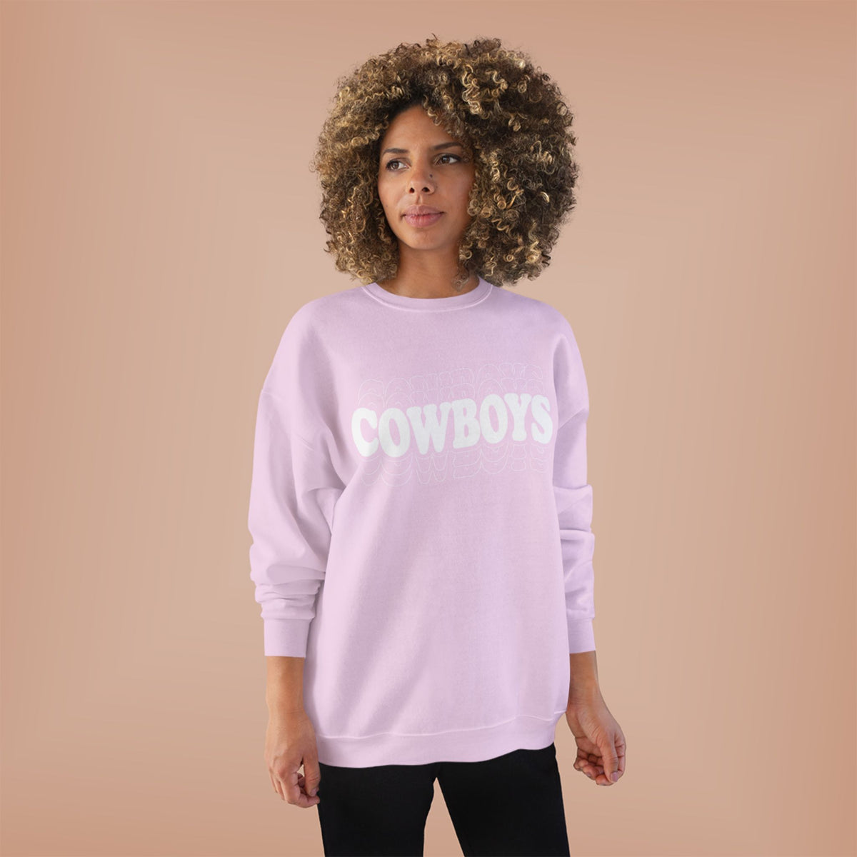 Cowboys Wavy White Crewneck Sweatshirt