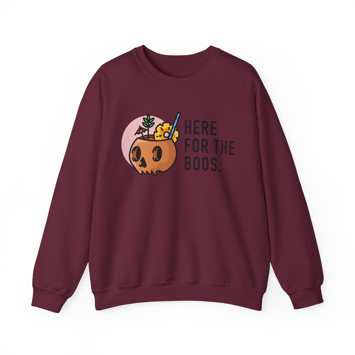 “Here For The Boos” Halloween Crewneck Sweatshirt
