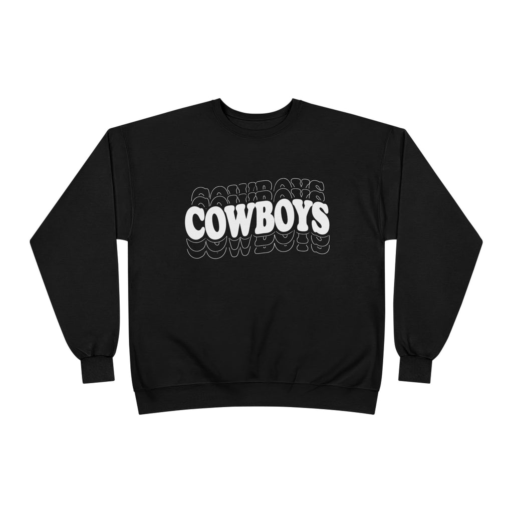 Cowboys Wavy White Crewneck Sweatshirt