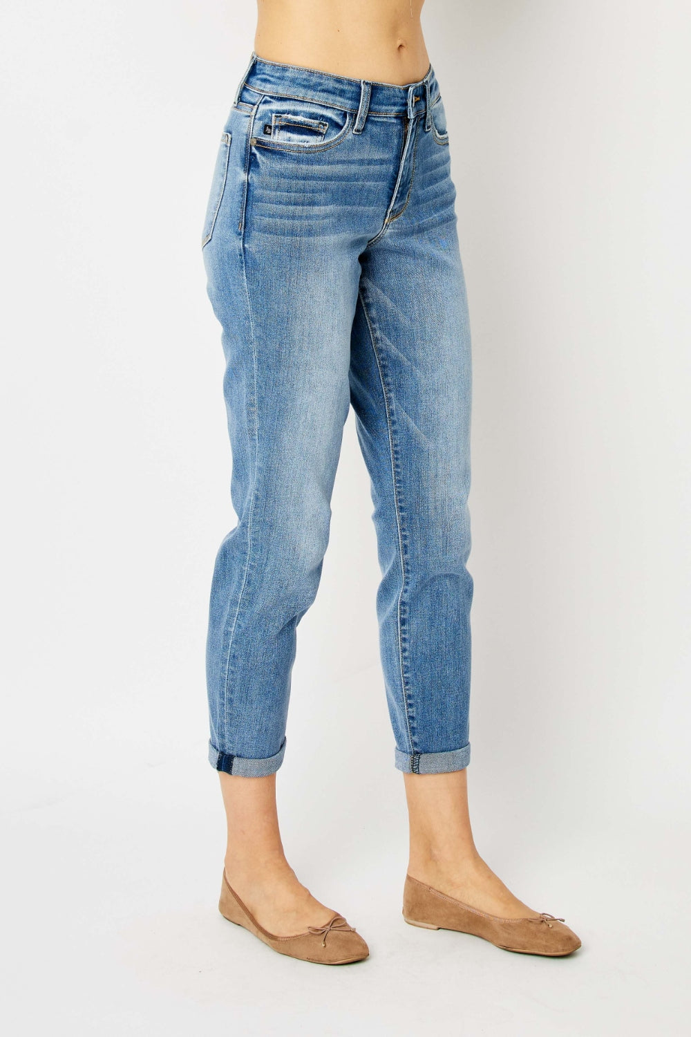 Judy Blue Worn West Cuff Jeans