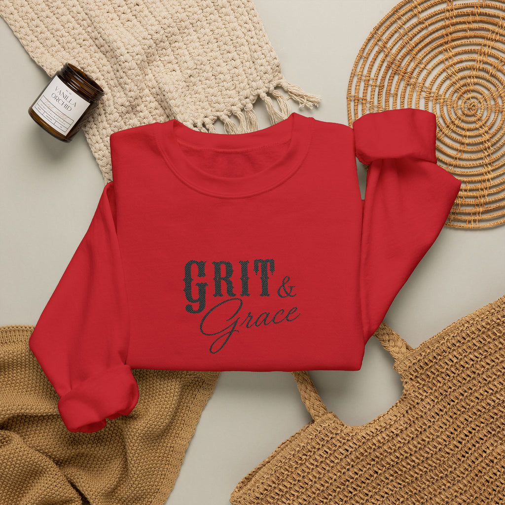 Classic Grit & Grace Embroidered Crewneck Sweatshirt