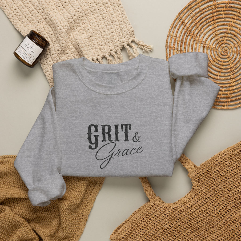 Classic Grit & Grace Embroidered Crewneck Sweatshirt