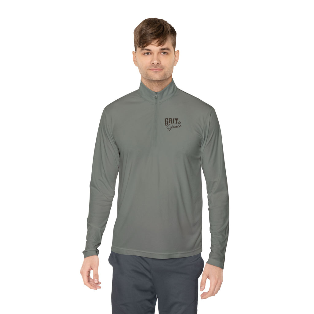 Grit & Grace Turquoise Cross Quarter-Zip Pullover