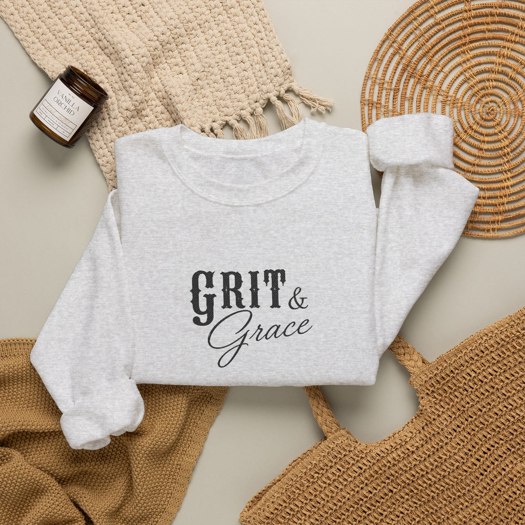 Classic Grit & Grace Embroidered Crewneck Sweatshirt