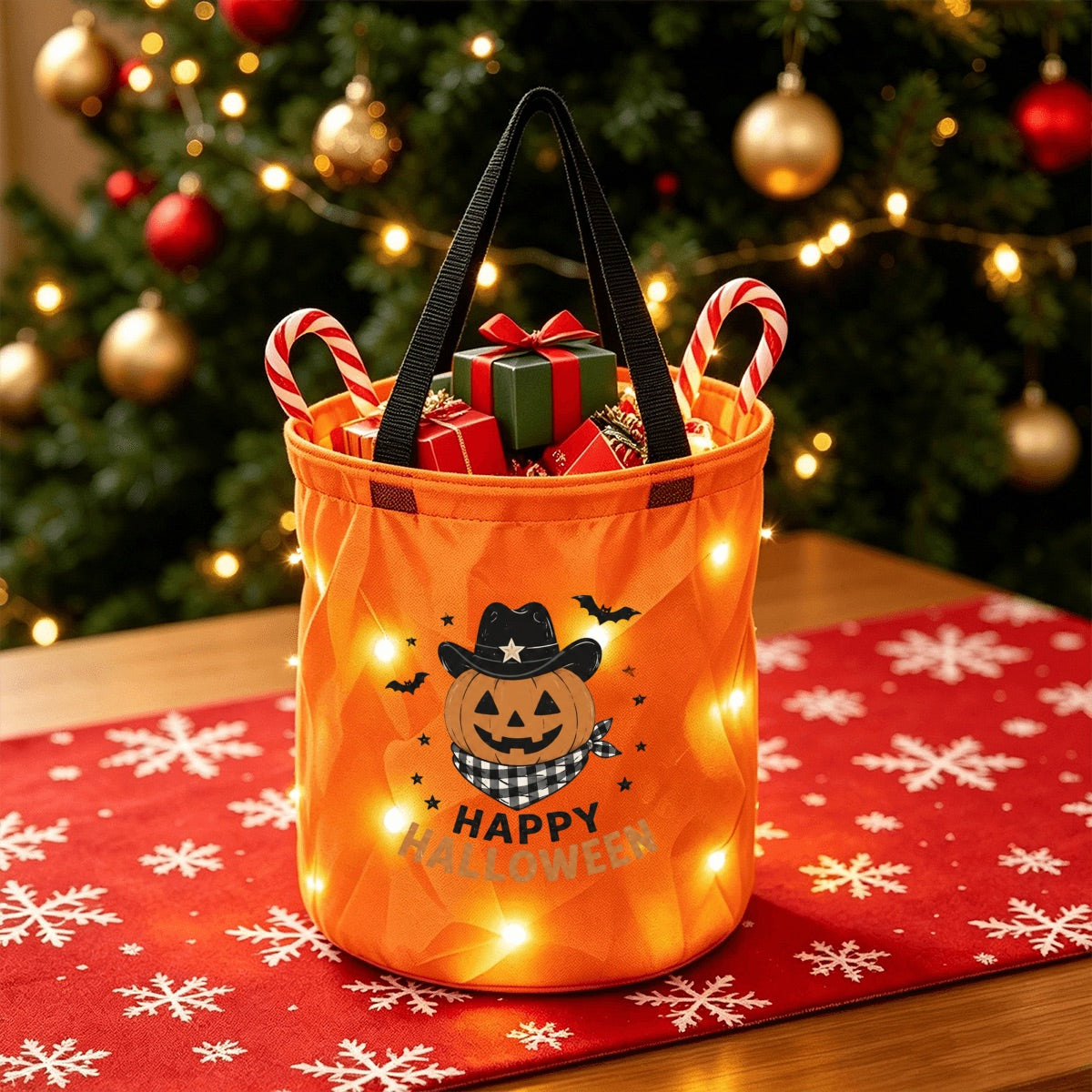 Light Up Halloween Goodie Basket