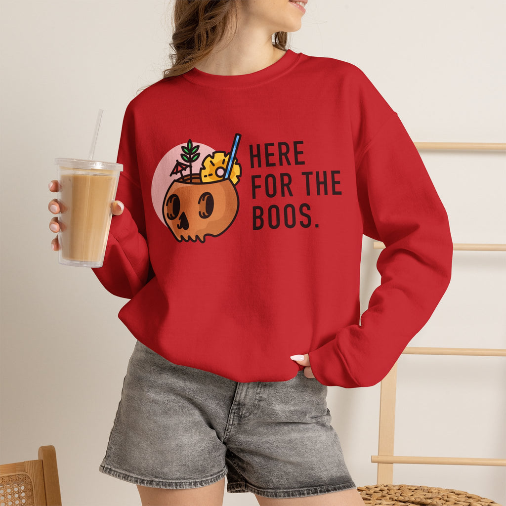 “Here For The Boos” Halloween Crewneck Sweatshirt