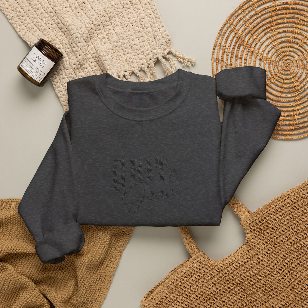 Classic Grit & Grace Embroidered Crewneck Sweatshirt