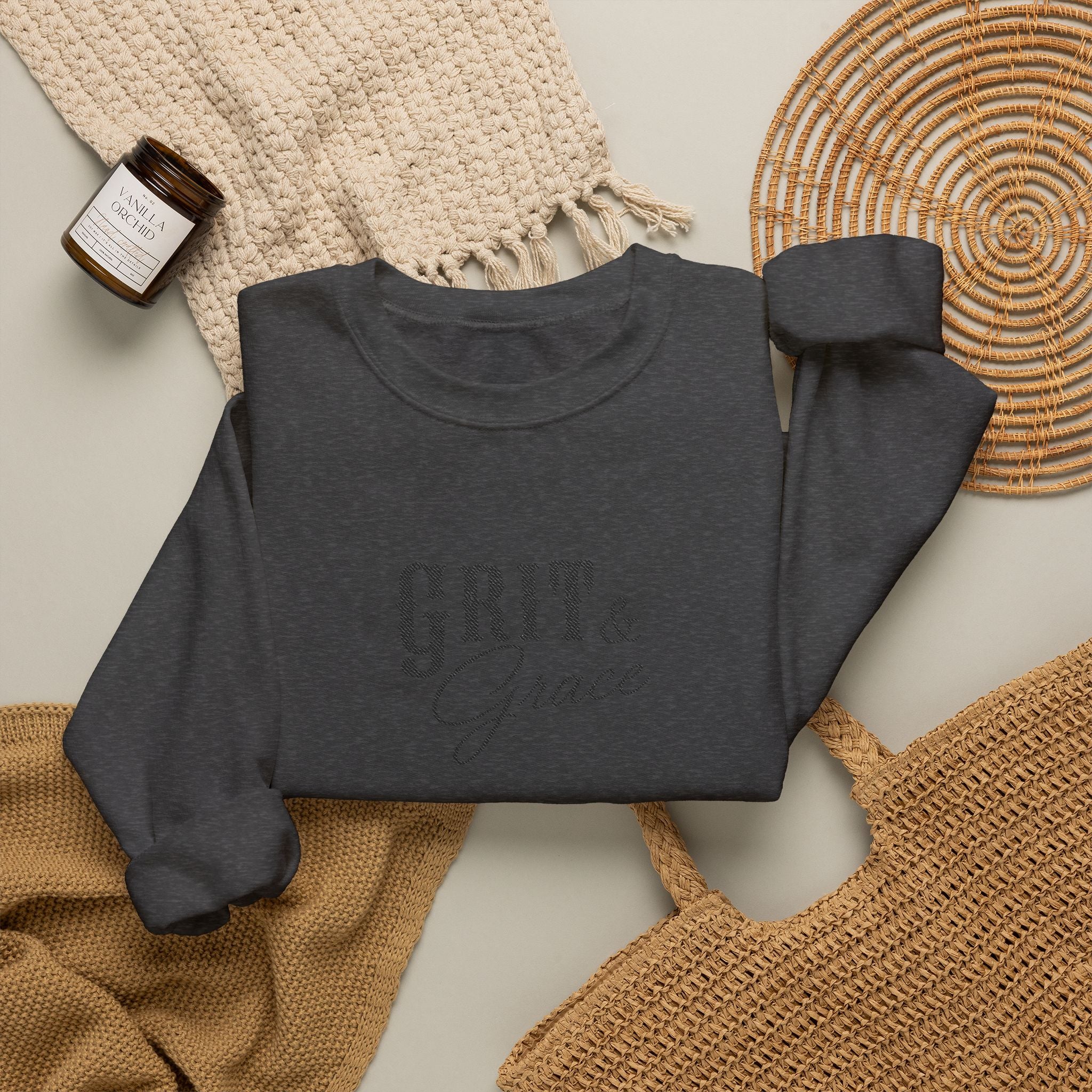 Classic Grit & Grace Embroidered Crewneck Sweatshirt