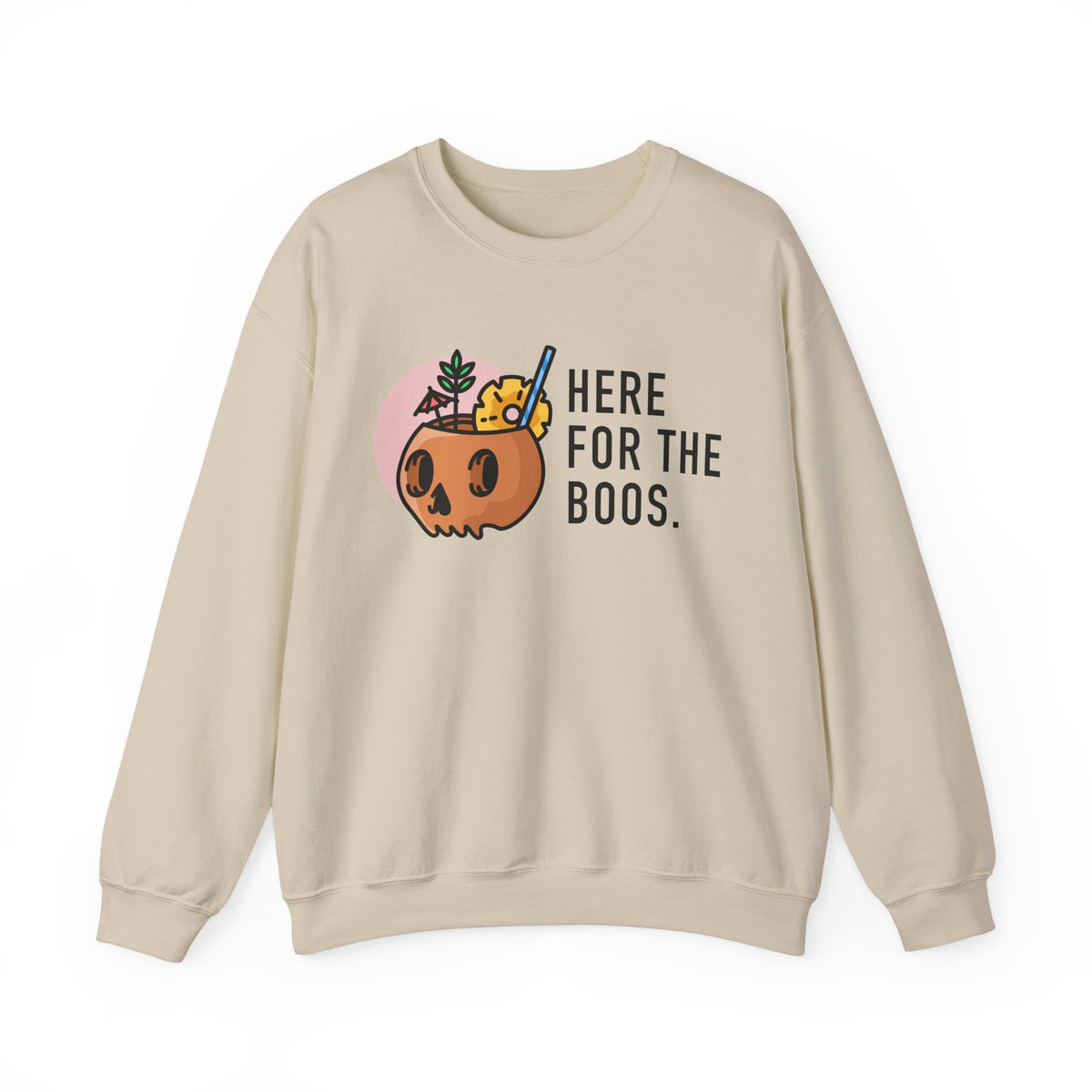 “Here For The Boos” Halloween Crewneck Sweatshirt