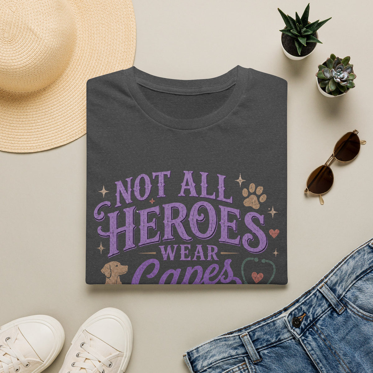 Vet Tech Not All Heroes Wear Capes Some Wear Scrubs Tee