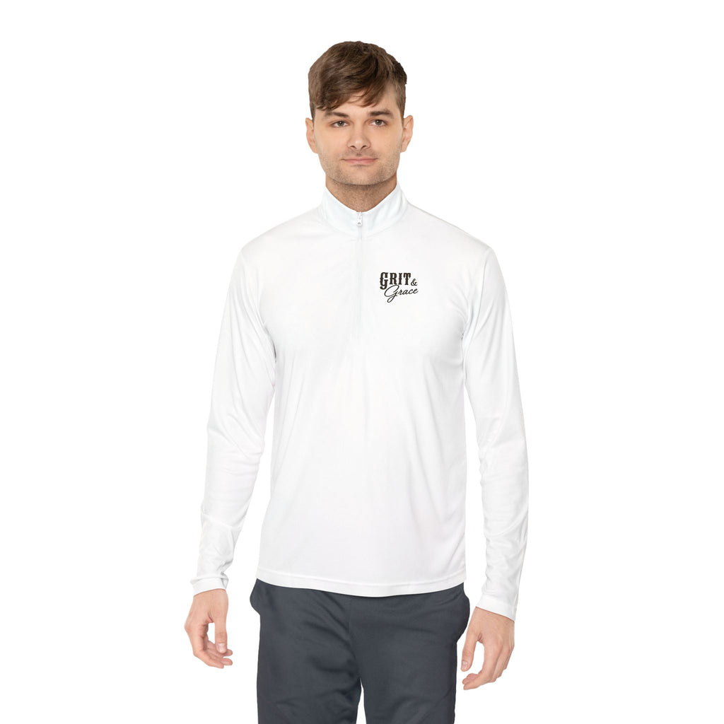 Grit & Grace Turquoise Cross Quarter-Zip Pullover