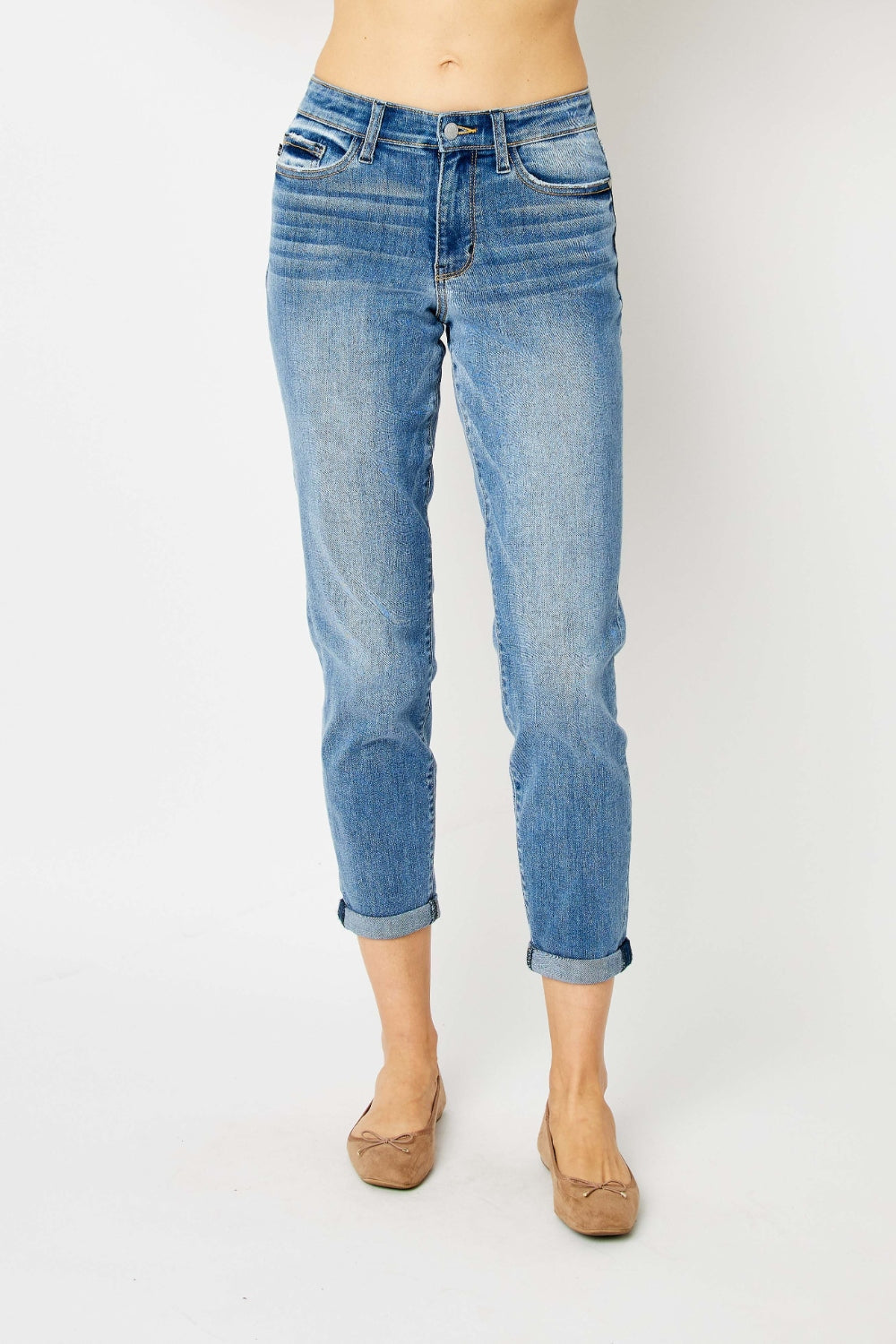 Judy Blue Worn West Cuff Jeans