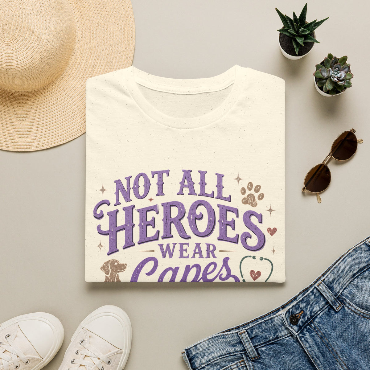 Vet Tech Not All Heroes Wear Capes Some Wear Scrubs Tee