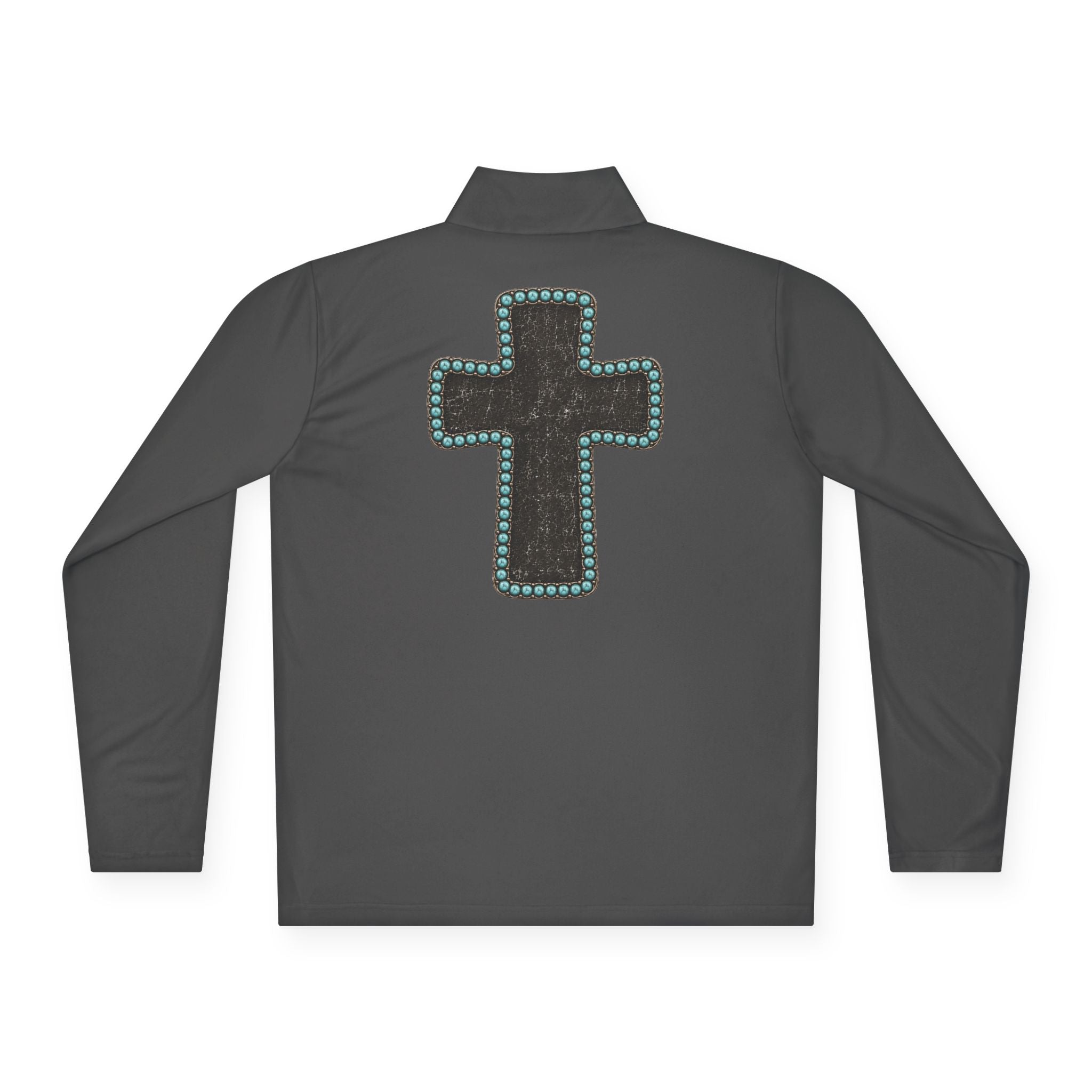 Grit & Grace Turquoise Cross Quarter-Zip Pullover