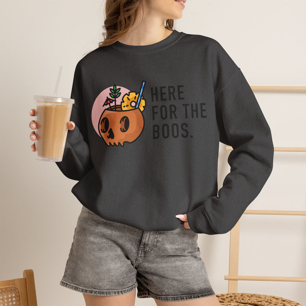 “Here For The Boos” Halloween Crewneck Sweatshirt